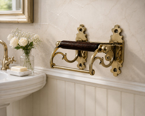 Toilet roll holder brass - toilet,