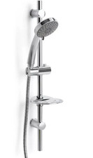 Home Bathroom Shower Set 4 Function Soap Dish Chrome Hose Easy Clean Shower Set
