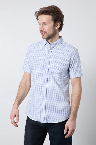 Maine light blue checked - maine,