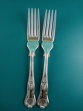 Set of 2 Vintage EPNS A1 Silver Plated Dessert Forks - Kings Pattern 18cm loc c3