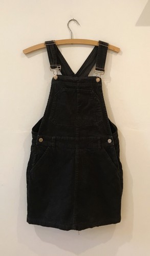 Dark grey corduroy pinafore - dark,