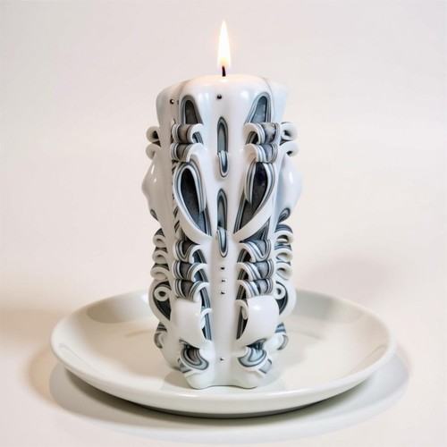 Baroque elegance carved candle - baroque,