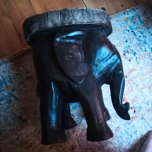 Hand carved elephant stool - hand,