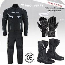 Motorcycle Suits Men Motorbike Clothing Racing Waterproof Suit Leather Boots UK