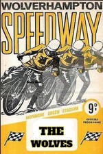 WOLVERHAMPTON WOLVES--SPEEDWAY--RETRO PROGRAMME COVER- PROGRAMME BOARD