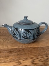 Wellhouse Pottery Studio Blue Pattern Distressed Teapot Well Used Condition