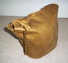 STUNNING VINTAGE NALI (ITALY) MUSTARD & BLACK DOGTOOTH BUCKET SHOULDER BAG/TOTE