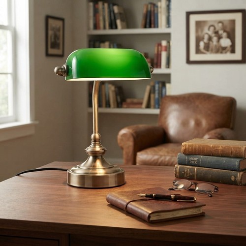 Elegant green glass banker - green,