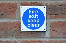 FIRE EXIT KEEP CLEAR 100mm x