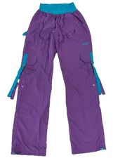 Zumba Dance Cargo Fitness Pants Purple Blue Convert to Capri Size S