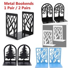 2 Pairs Metal Bookends Book Ends Decorative Heavy Duty Office Stationery