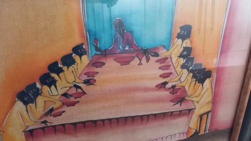 Framed african batik art - african,
