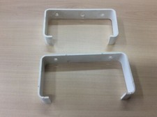 2x Electrical Plastic Trunking Dado Rail Support Clips, White, 11cm x 5.5cm