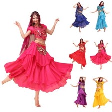 Aladdin Outfit Belly Dance Top Skirt Costume Halloween Carnival Party Dress Up