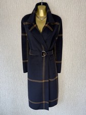 Exquisite Karen Millen New Black Wool Check Belted Investment Coat UK12 Stunning