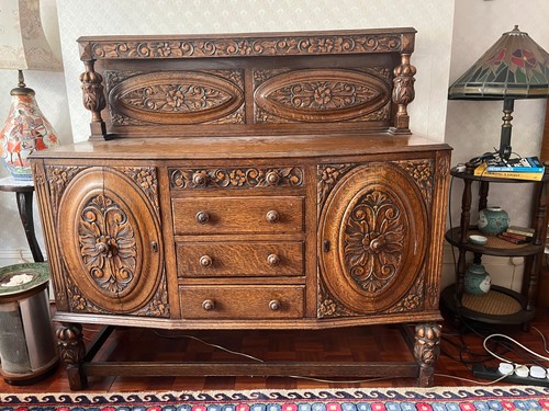 Antique oak sideboard - oak,