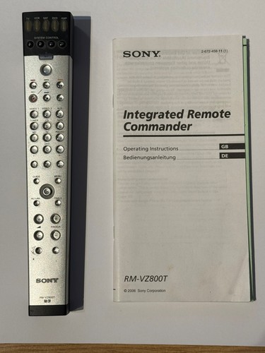 Sony vz800t remote - sony, rm-vz800t