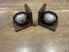 Vintage Spinning Globe Book Ends