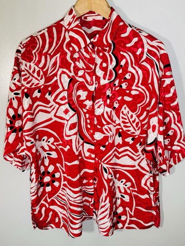Vintage shiny satin blouse - vintage,