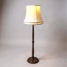 Tall Antique Oak Standard Lamp