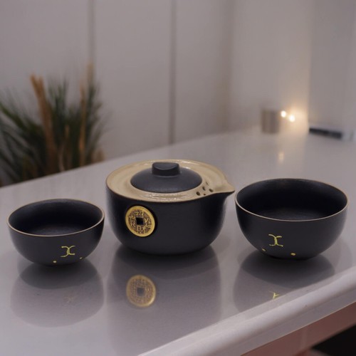 Money cat teapot set two - cat,