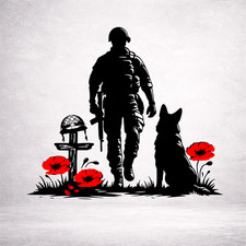 Lest We Forget Soldier & Dog