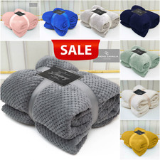 Luxury Popcorn Throws  Single Double King Size Cosy Warm Blanket For Sofa & Bed