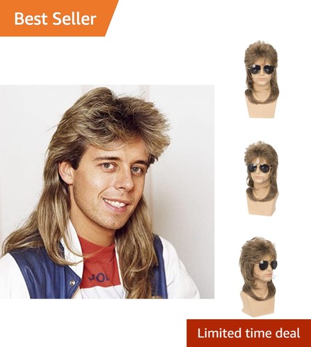 Men mullet wig 70s 80s - men's,