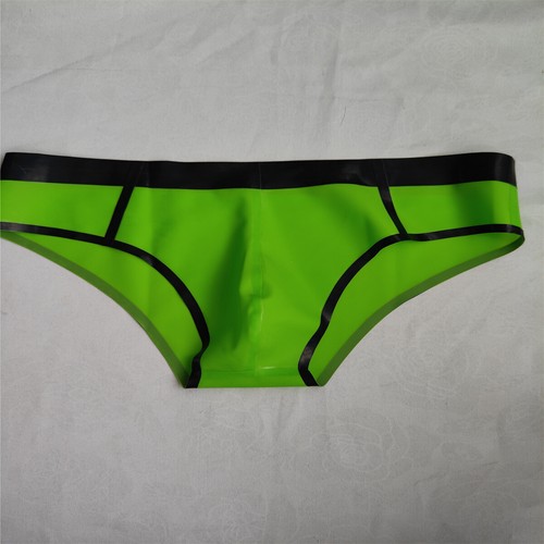 Latex briefs green with black - latex,