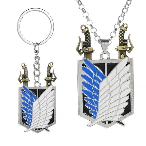 Attack titan necklace wings - on,