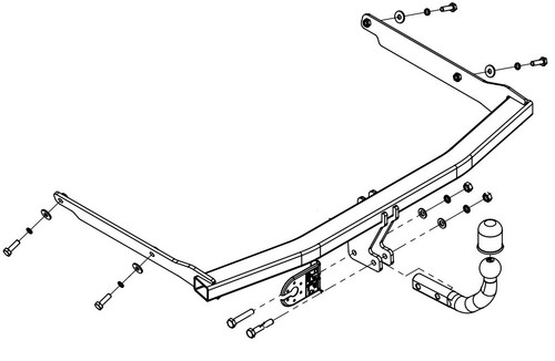 Swan neck tow bar for - neck, ford