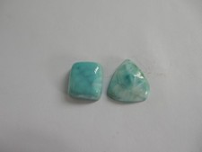 Larimar, 2pcs, shades of light blue and white, 28.10cts total