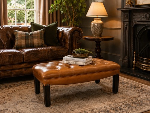 Vintage chesterfield style tan - style,