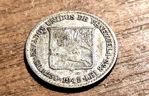 Venezuela 835 silver 25c 1945 - silver,