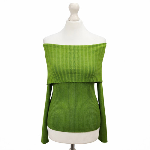 Anthropologie green ribbed off - green,