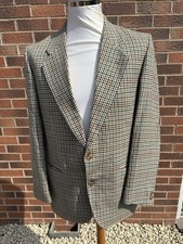Cambridge Collection By Dunn & Co Dogtooth Tweed Men Wool Blazer Jacket 41R (B5)
