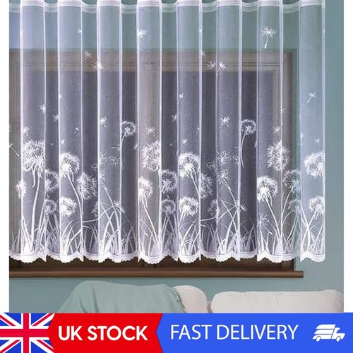 White net curtain - curtain, floral