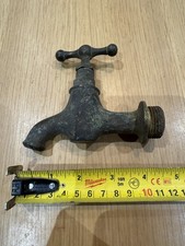 Vintage Brass Tap-Garden-Sink-Stables-Basin-Tank-Old-Barrel-Antique-1 ins-