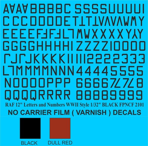 Raf letters numbers - 12",