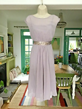 Worn Twice Size 14 COAST Lori Lee Smoke Grey Chiffon Fit & Flare Occasion Dress