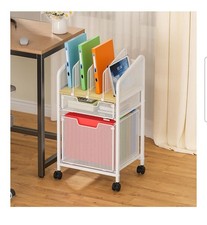 Rolling File Cabinet with Adjustable Dividers, Mobile Filing Cabinet