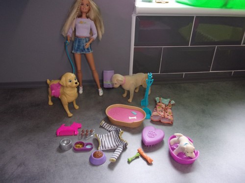 Barbie doll with dogs - doll,