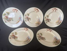 Beautiful Vintage Dinner Plates. Woods Ivory Ware Hathaway Cottage. 1940s