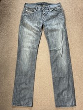 DIESEL Zathan Mens Jeans Blue Regular Straight Stone Wash W31 L34 (894)