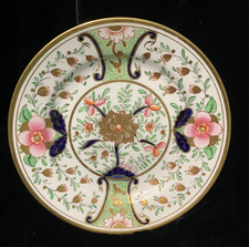 SWANSEA  c1815 - 20 PORCELAIN PLATE IMARI HAND PAINTED FLOWERS RED MARK