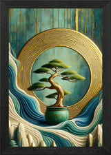 Japanese Bonsai Tree in Gold