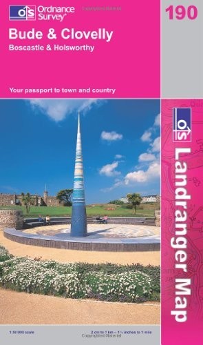 Landranger map 190 bude - map,