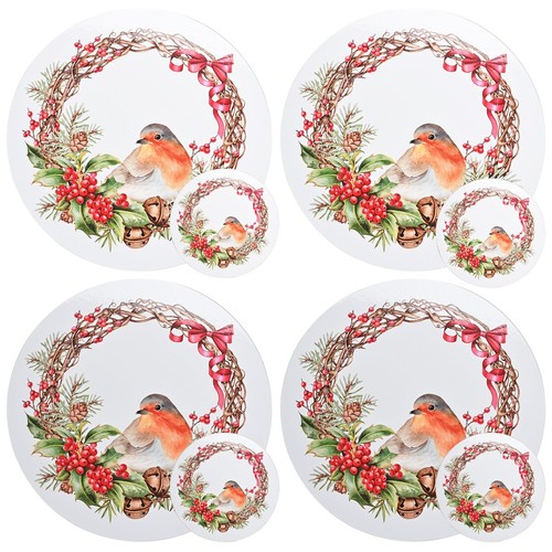 Christmas robin placemats - christmas, or