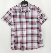 Cedar Wood State Mens Button-Up Shirt Short Sleeve Size XL Plaid 100% Cotton