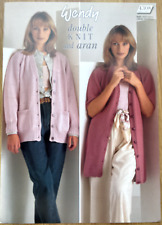 Ladies v neck cardigan long + short version KNITTING PATTERN buttons Wendy 4308